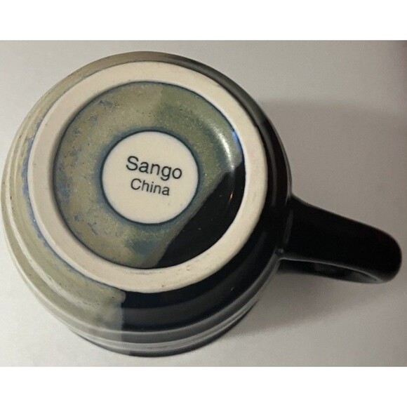 Sango Gold Dust Blue Brown Mug, Earthenware Mug, 12 Ounces Urban campfire mug - Picture 15 of 15